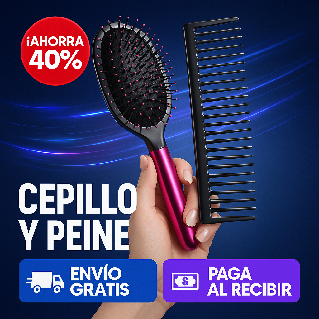 Kit de cepillo y peine desenredante